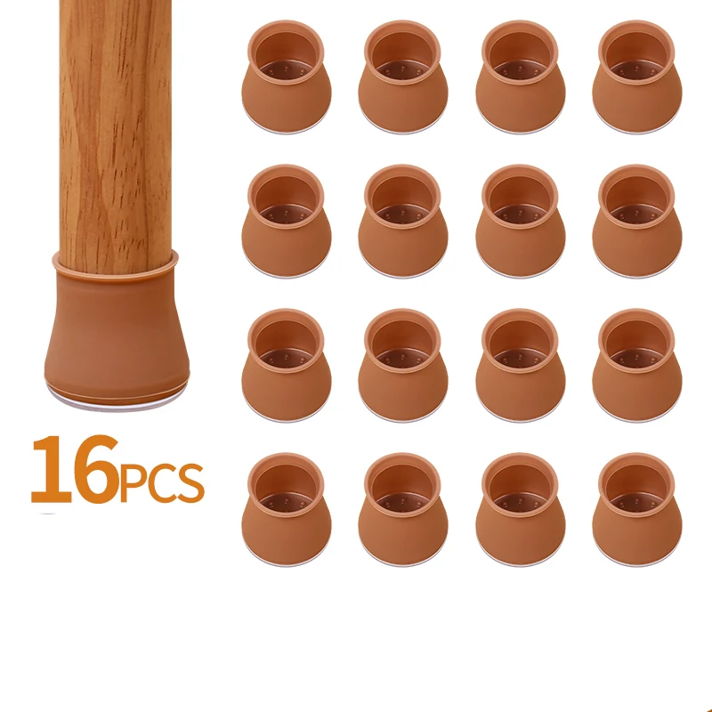 16PCS Table Chair leg Cover protector For floor wood caps Furniture Anti-vibration Legs Pads Pad cap Felt Protection silicone