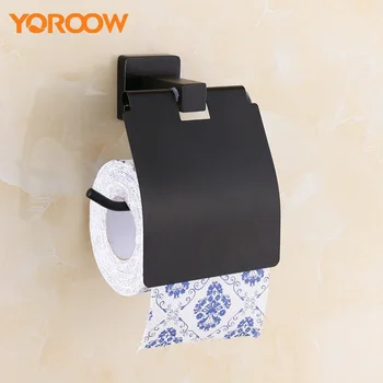 

Black Toilet Roll Holder Industrial Toilet Paper Holder Wall Mounted Bathroom Roll Organizer Space Saving Bathroom GMB000F 4