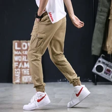 Мужские брюки-карго в стиле сафари с несколькими карманами и эластичным подолом; брюки для бега; брюки для мужчин и мальчиков; сезон осень-зима