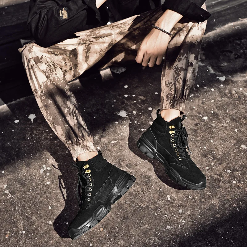 

Martin Boots Men's 2019 Autumn New Style Outdoor zhong gao bang Short Boots Work Shoes British Style Desert Boots Japanese-style