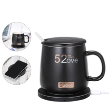 Интеллектуальный нагреватель для кофейной кружки офисная 55℃ постоянная чашка настольная теплее для напитков нагревательная пластина зарядная пластина без провода