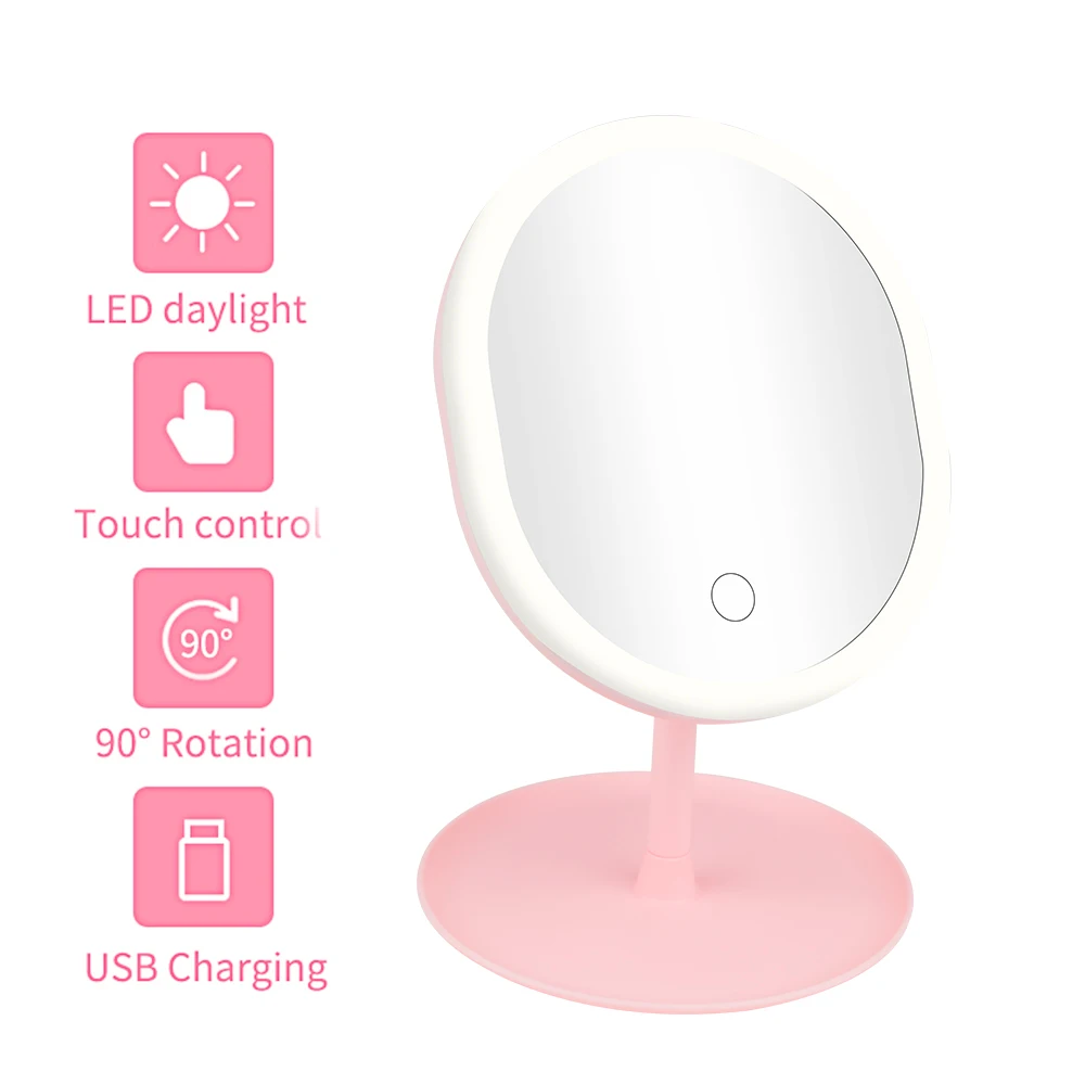 Goedkoop Led spiegel make up spiegel met led licht spiegel licht desktop miror voor make зеркало espejo de maquillaje spiegel