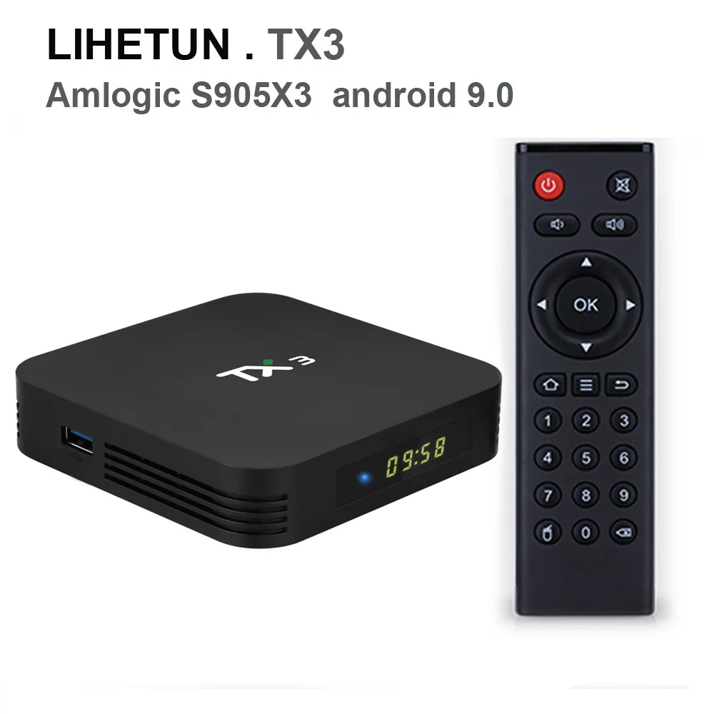 Android 9 0 ТВ приставка TX3 Amlogic S905X3 4G ram 32GB 64GB rom четырехъядерный 2 4G/5 GHz Wifi BT4.2 H.265 Youtube