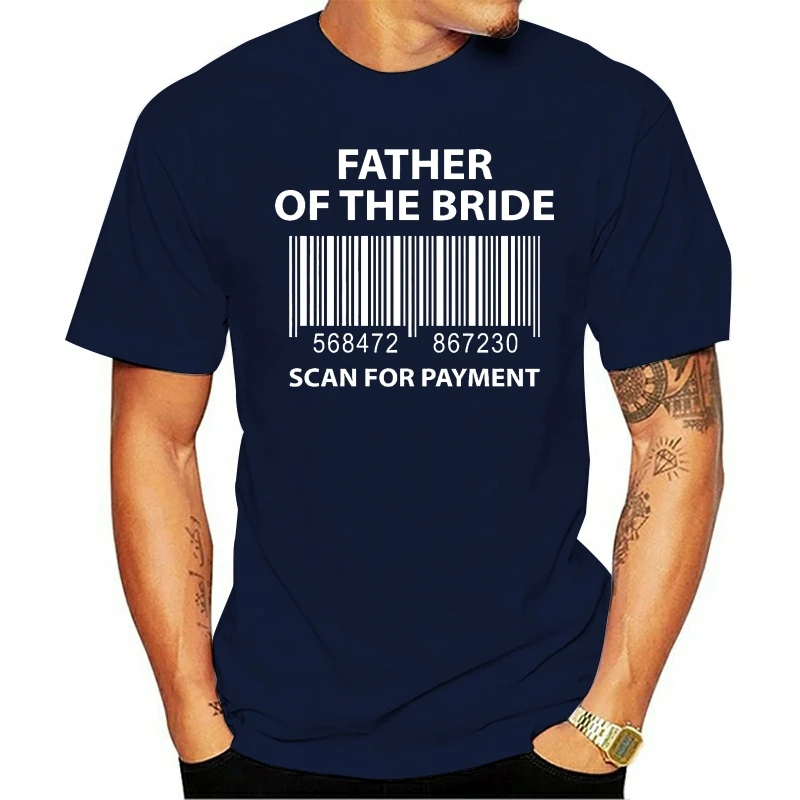 

t shirt AW Fashions Father of The Bride - Scan for Payment Funny Wedding Tee for Dad Men's (2)