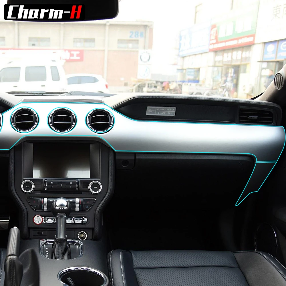 

Car Styling Invisible Center Console Dashboard TPU Interior Transparent Protective Film for Ford Mustang 2015-2017 Accessories