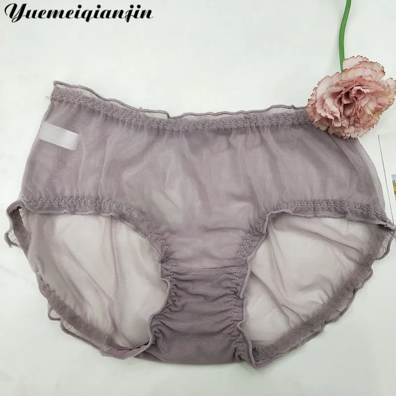 Purple Женские кружевные супер тонкие трусики, прозрачные трусы, высокое качество, женское кружевное нижнее белье, один размер, трусы, сексуальные цветочные трусики, нижнее белье - Цвет: Purple