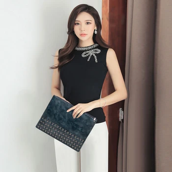 

Rivet Clutch Women Casual Envelope Bag Female PU Leather Daily Money Phone Pouch Zipper Coin Purse Cards ID Holder