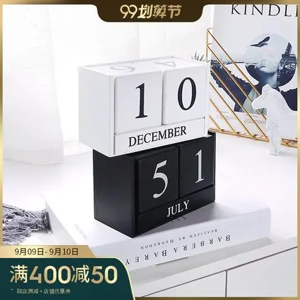 Простое черно-белое деревянное декоративное украшение-календарь персонализированные Ручные украшения для дома Творческие подарки ремесла подарок на день рождения