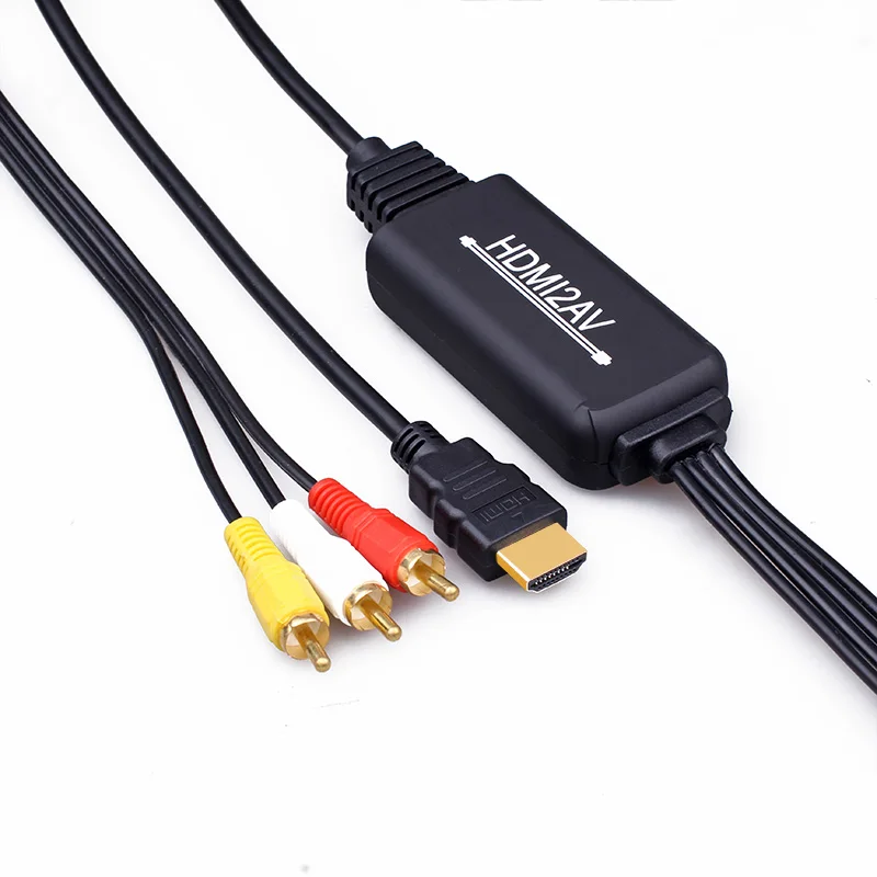 1080P HDMI to AV Line Tricolor Connector Computer Millet Barley Box Video HD Interface to Old TV Chromatic Converter Line