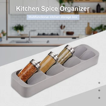 

8-slot spice bottle storage box Drawer condiment storage box Kitchen storage rack Spice jar Organizer Kitchen accessories