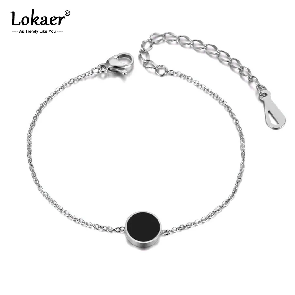 Lokaer модный белый/черный браслет с подвеской в виде ракушки для женщин и девочек