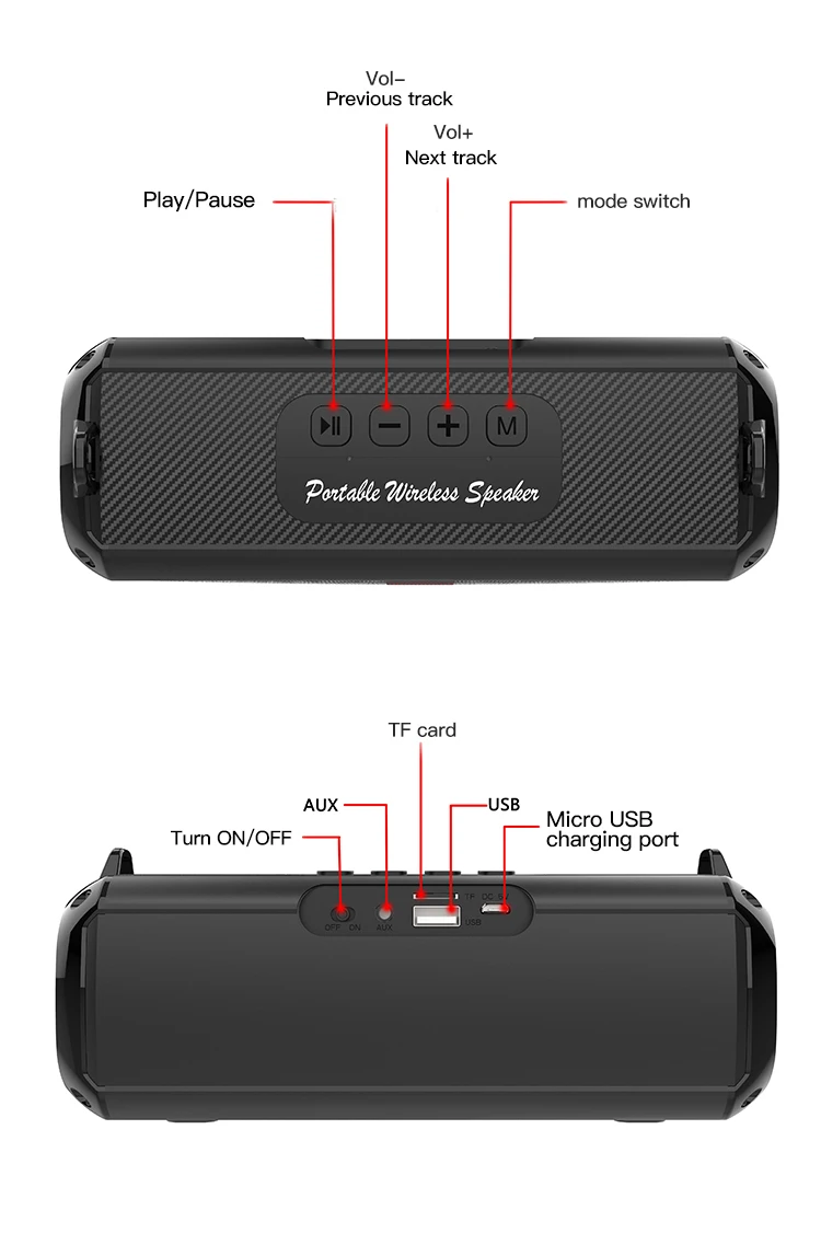 The new 2021 wireless portable bluetooth speaker LED cool lighting subwoofer stereo music center column hands-free / card / AUX