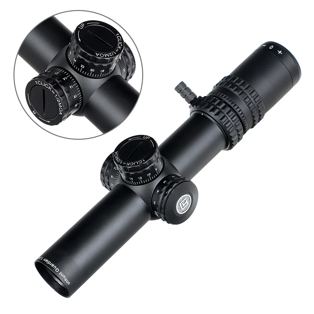 Ohhunt Guardian Compacto Huitng Riflescope Vidro Gravado Retículo Tático Mira Óptica Escopo Ponto Vermelho Iluminado 1.5-5x24 ir 6 ??3