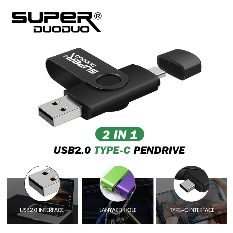 Лучший USB флеш-накопитель для Android, смартфон, 64 ГБ, тип-c, usb флеш-накопитель, 32 ГБ, металлическая карта памяти, 16 ГБ, cle usb