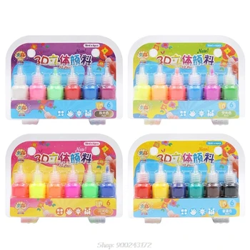 

6 Colors Kids 3D Acrylic Paint Pigment Set for Children Graffiti DIY Painting Drawing Tools S21 20 Dropship