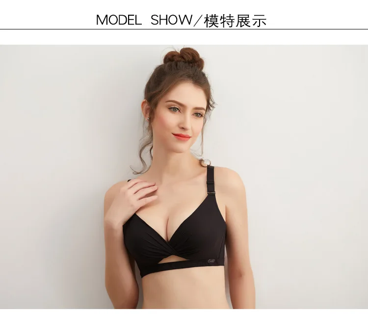MS new Sexy no trace no steel ring hollow ladies underwear small chest gathered cup 5cm thick bra on the bra comfortable fabric