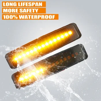 

LED Dynamic Turn Signal Side Marker Light For BMW E60 E61 E90 E91 E92 E93 E81 E82 E83 E84 E88 E46 X1 X3 Flowing Water Blinker