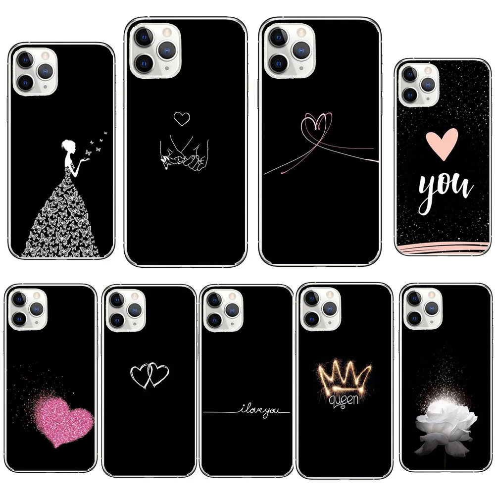 Queen Heart Floral Cover Soft Phone Case For iPhone 13 5 5s 6s 6 7 8 11 12 Mini Pro Plus SE X XR XS Max 2020 | Мобильные телефоны и