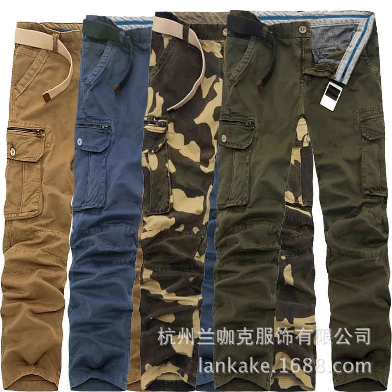 

Hot Selling Bib Overall Casual Pants Large Size Camouflage Pants Multi-pockets Men's Trousers