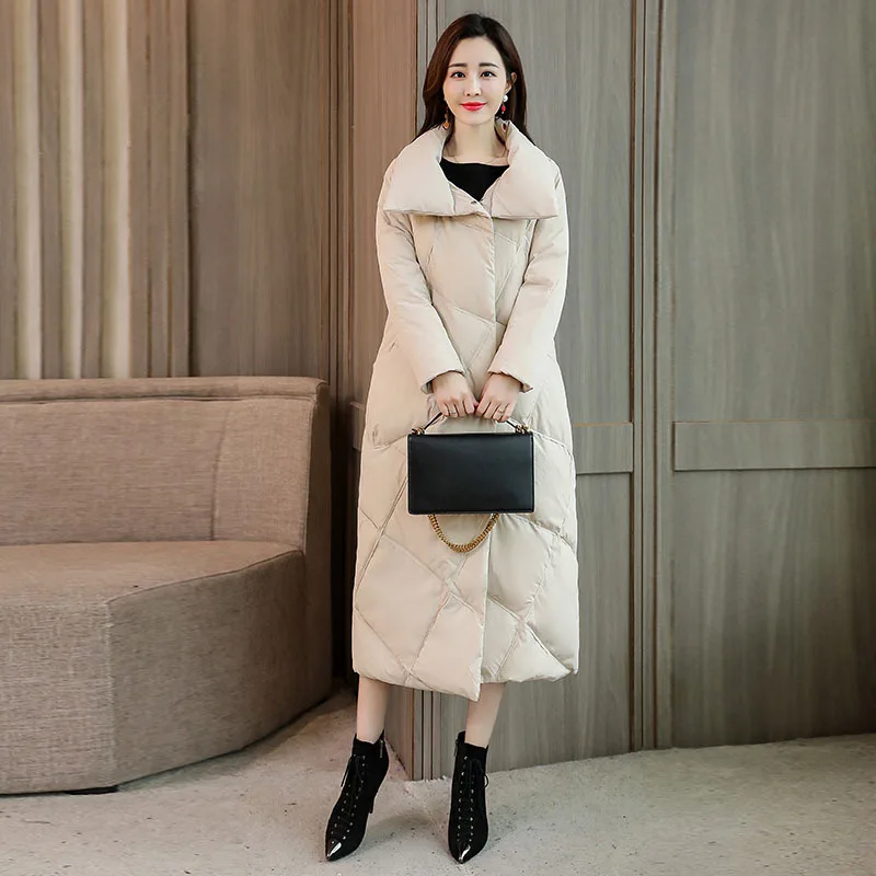 

Simple Slim Fit Slimming Versatile Long Sleeve Mid-length Cotton Coat 2019 Winter Trend