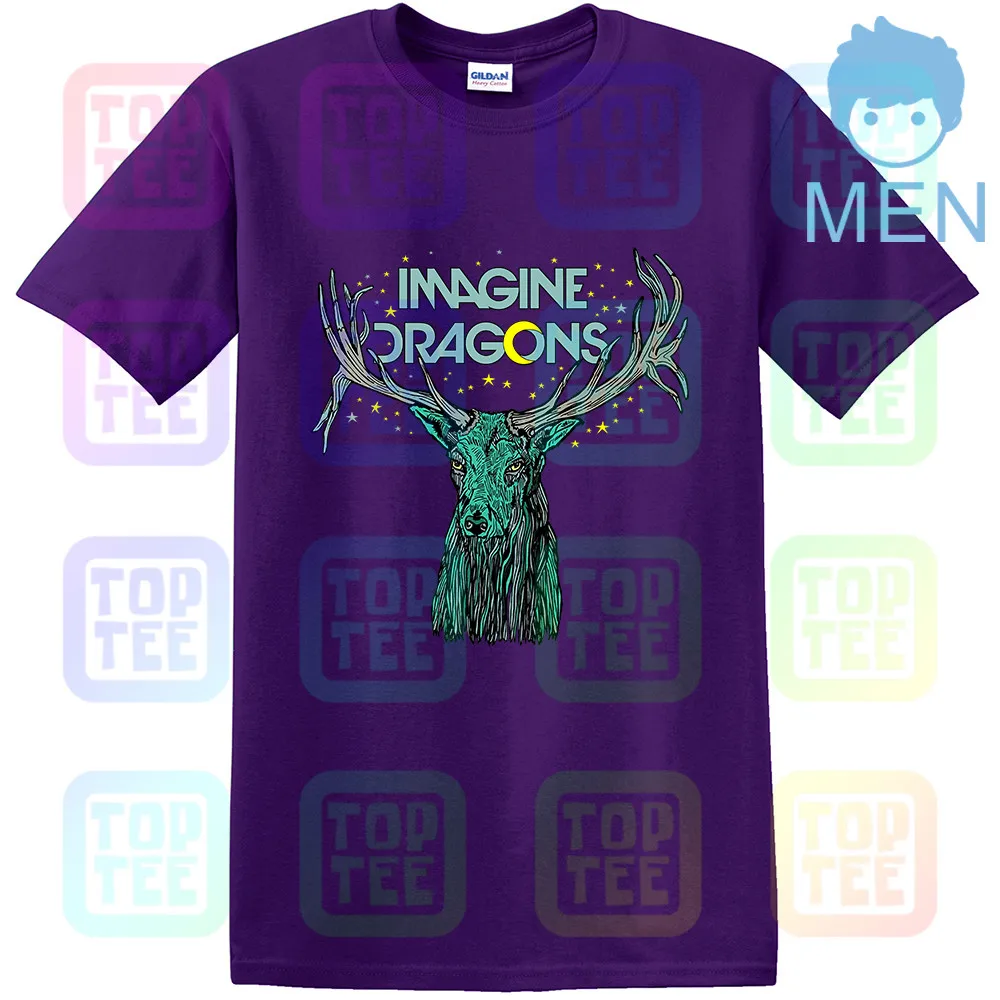IMAGINE Dragon Elk In Stars Мужская футболка унисекс Официальный Лицензированный Merch - Цвет: MEN-PURPLE