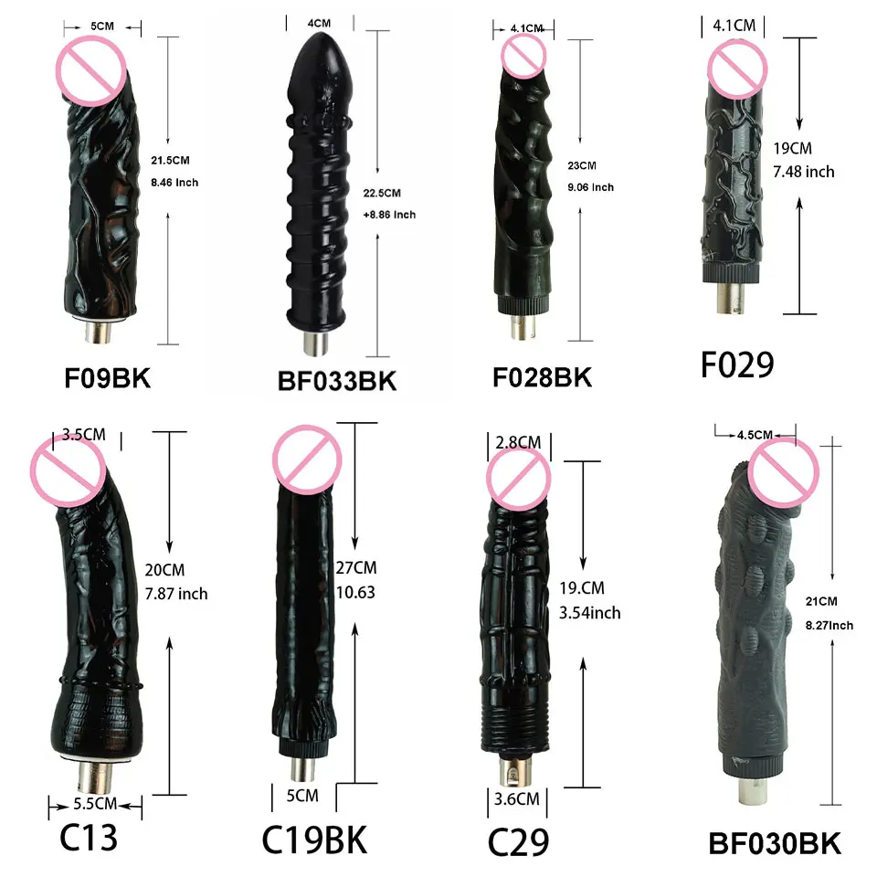 FREDORCH 28 Types A2 F2 Sex Machine Attachments Dildos Attachment For 3XLR Machine  Masturbation With Black Big Dildo Male — view 2