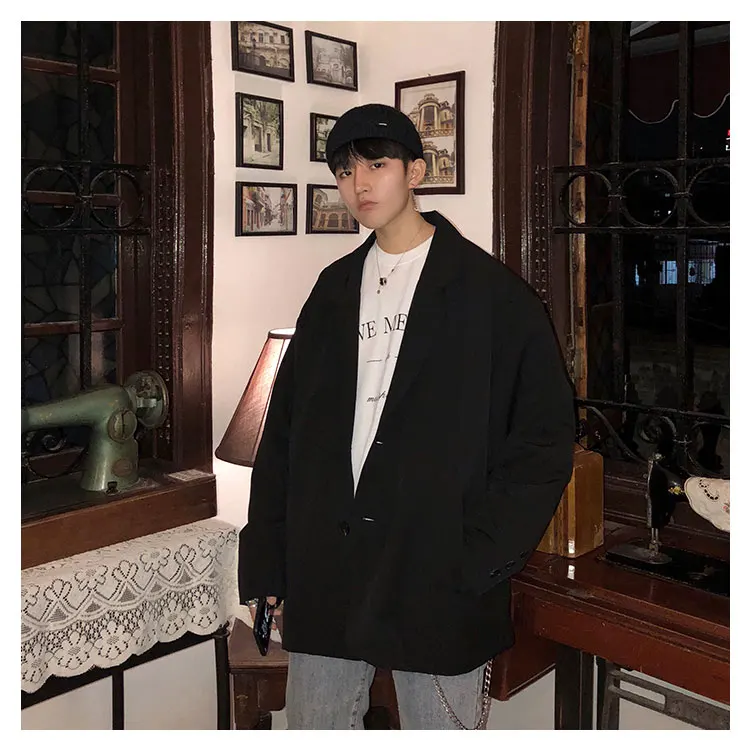 Privathinker мужские и женские осенние корейские куртки мужские свободные Harajuku куртки мужские одноцветные однобортные уличный сверхразмерный