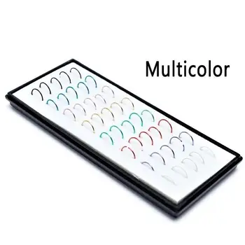 

40pcs/box Punk Fake Nose Ring Hoop Septum Rings Nose Nails Stainless Steel Nose Piercing Fake Pircing Jewelry Hoop Earrings