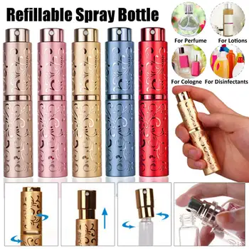 

10ML Metal Aluminum Portable Refillable Perfume Bottle Container Cosmetic Spray Atomizer Empty Bottle Liner Glass for Travel