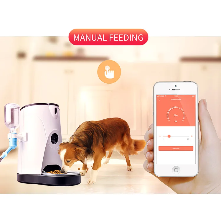 ПЭТ-автоматическая кормушка, умный дозатор для воды, поилка для воды, таймер с HD камерой и дистанционным видеонаблюдением для собак и кошек