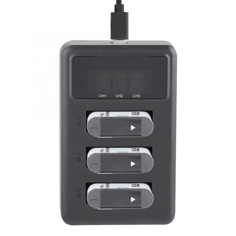 Зарядное устройство для экшн-камеры, 3 слота, зарядка через usb, черный аксессуар для sony NP-BX1