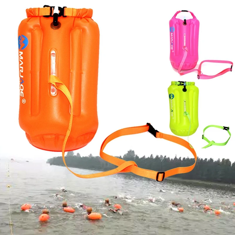 Marjaqe 20L Открытый водонепроницаемый воздушный мешок плавательный буй плавание Буксировка плавающая сумка Каякинг сумка для хранения дрейфующий сигнальный буй