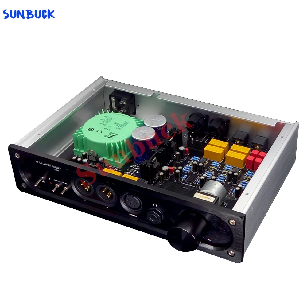 

Сбалансированный усилитель для наушников Sunbuck E600, сбалансированный предусилитель, двухъядерный усилитель для наушников с низким уровнем искажения, усилитель мощности