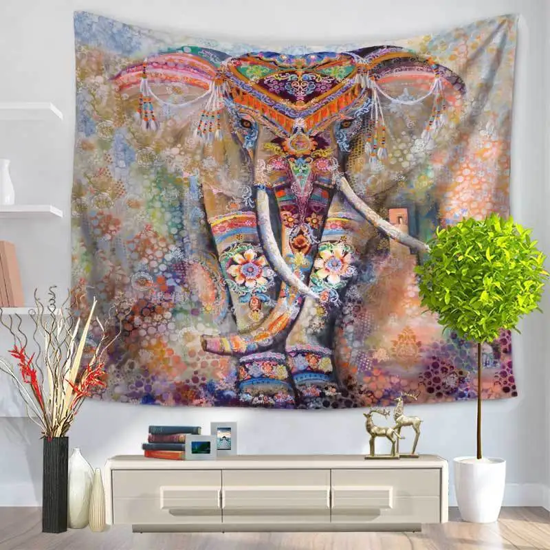 Мандала, индийский слон, гобелен, ковер, коврик для йоги, пляжное полотенце, хиппи, гобелены, модные декоративные