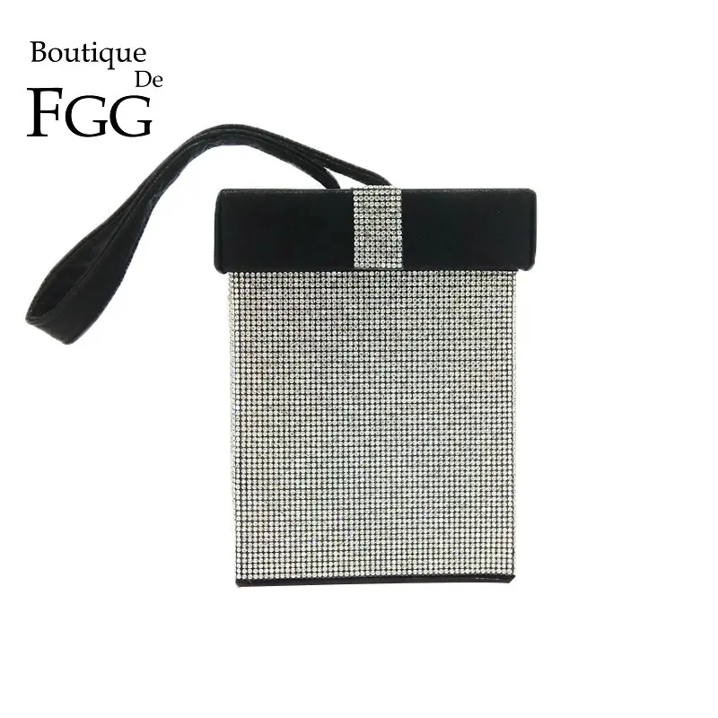 Женский клатч с кристаллами Boutique De FGG Модный повседневный контрастных цветов
