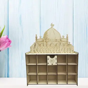 

Countdown Calendar Ornament Eid Mubarak Practical Wooden Calendar Decoration for Festivals Gifts #CW