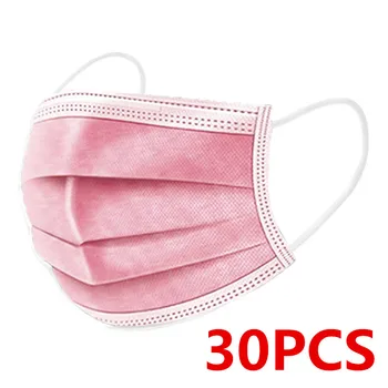 10-200pcs Disposable Masks Non-woven Face Masks 3 layer Ply Filter Anti Dust Breathable Adult Mouth Mask Earloops Masks IN STOCK 12