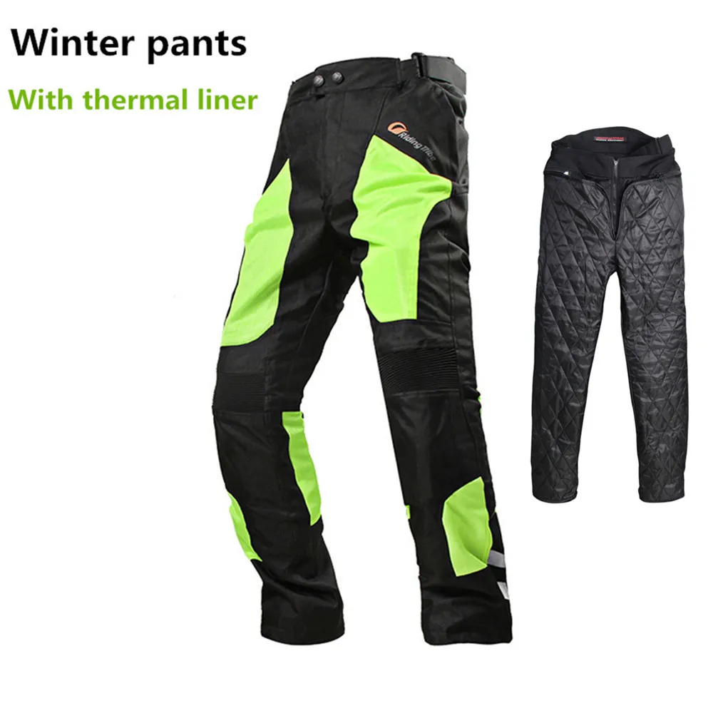 Водонепроницаемые мотоциклетные штаны, непромокаемые зимние и летние мотокроссы, ралли, гонки, сезон, мотоциклист, защита для верховой езды, брюки hp-12 - Цвет: Green - Winter