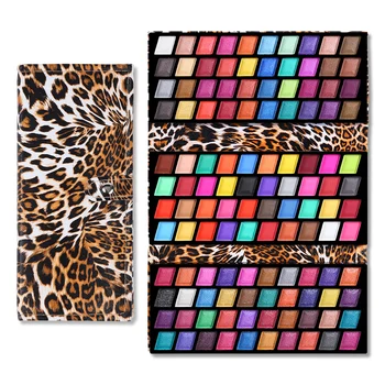 

120 Colors Shimmer Glitter Nude Eyeshadow Palette Leopard Wallet Shape Makeup Kit High Pigmented Metallic Eyes Shadow