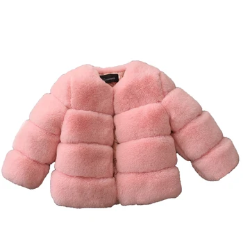 

MudiPanda Girls Fur Jacket for Children Tops Clothes 2020 New Baby Kids Jackets Warm Thicken Coat Solid Color Faux Fur Outerwear