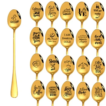 

Set Stainless Steel Long Handle Tea Coffee Spoons Teaspoon Gold Ice Cream Party Dessert Cold Drink Spoon