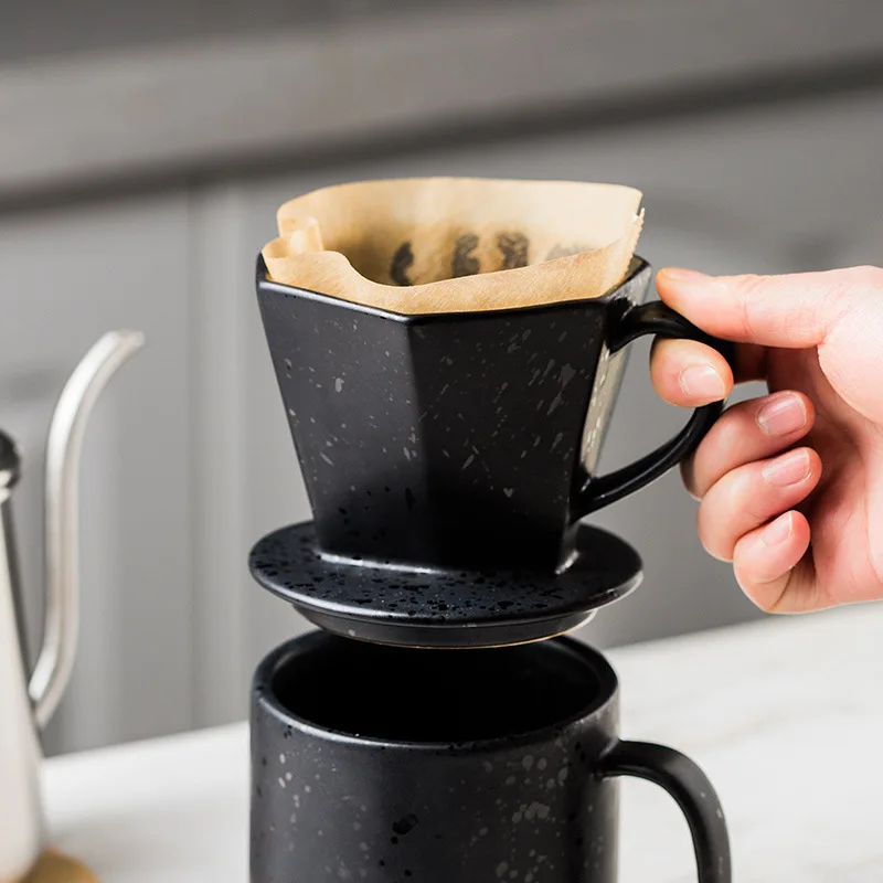 Керамическая Кофеварка Mocha Latte кофейник воронка геометрическая форма ручка чашка