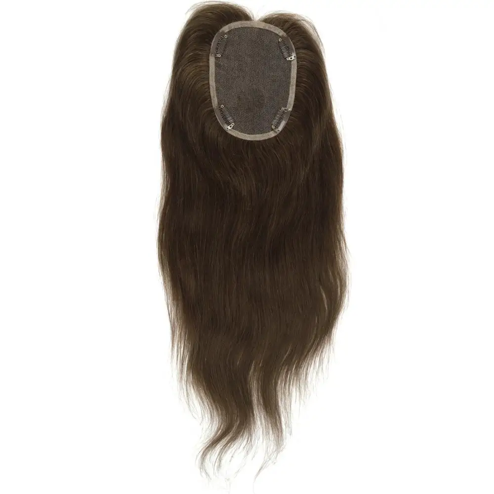 5# Vlasy 180% Плотность Remy человеческие волосы Топпер парики 10*13 см Зажим для парика волос для женщин 14 дюймов 60 г - Парик Цвет: 5#