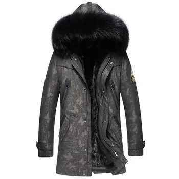 

Real Fur Coat Men Mink Fur Liner Parka Winter Jacket Men Real Raccoon Fur Collar Jackets Mink Fur Coat Plus Size SW81 YY865