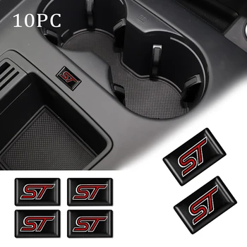 

10PCS 3D Car Styling Epoxy Resin ST Emblem Badge Sticker Decals For Ford FOCUS 3 Mondeo Fiesta Kuga MK2 MK3 Auto accessories