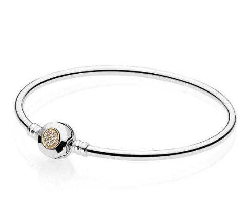 Новинка, 925 пробы серебряный браслет Momemts, двухцветный фирменный браслет-цепочка в виде змеи, подходит для женщин, с бусинами, очаровательное модное ювелирное изделие