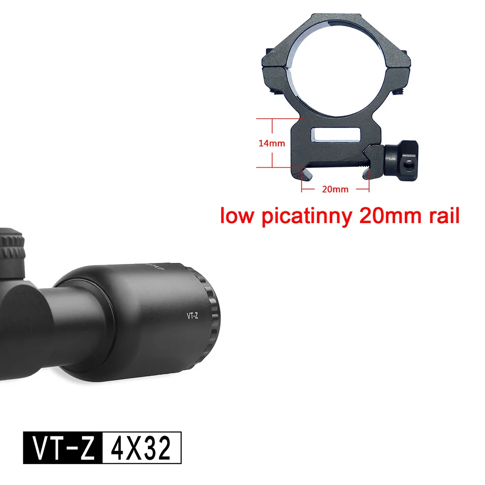 Дискавери VT-Z 4X32 охотничий прицел с креплением на свободный прицел - Цвет: low picatinny 20mm