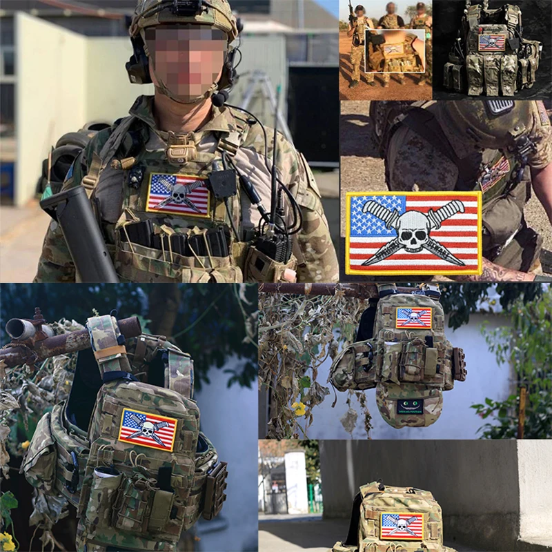 Embroidery Patch TSNK Patch "US FLAG /CAG/ " Tactical Badge Patch Armlet/Badge/Shoulder Vest