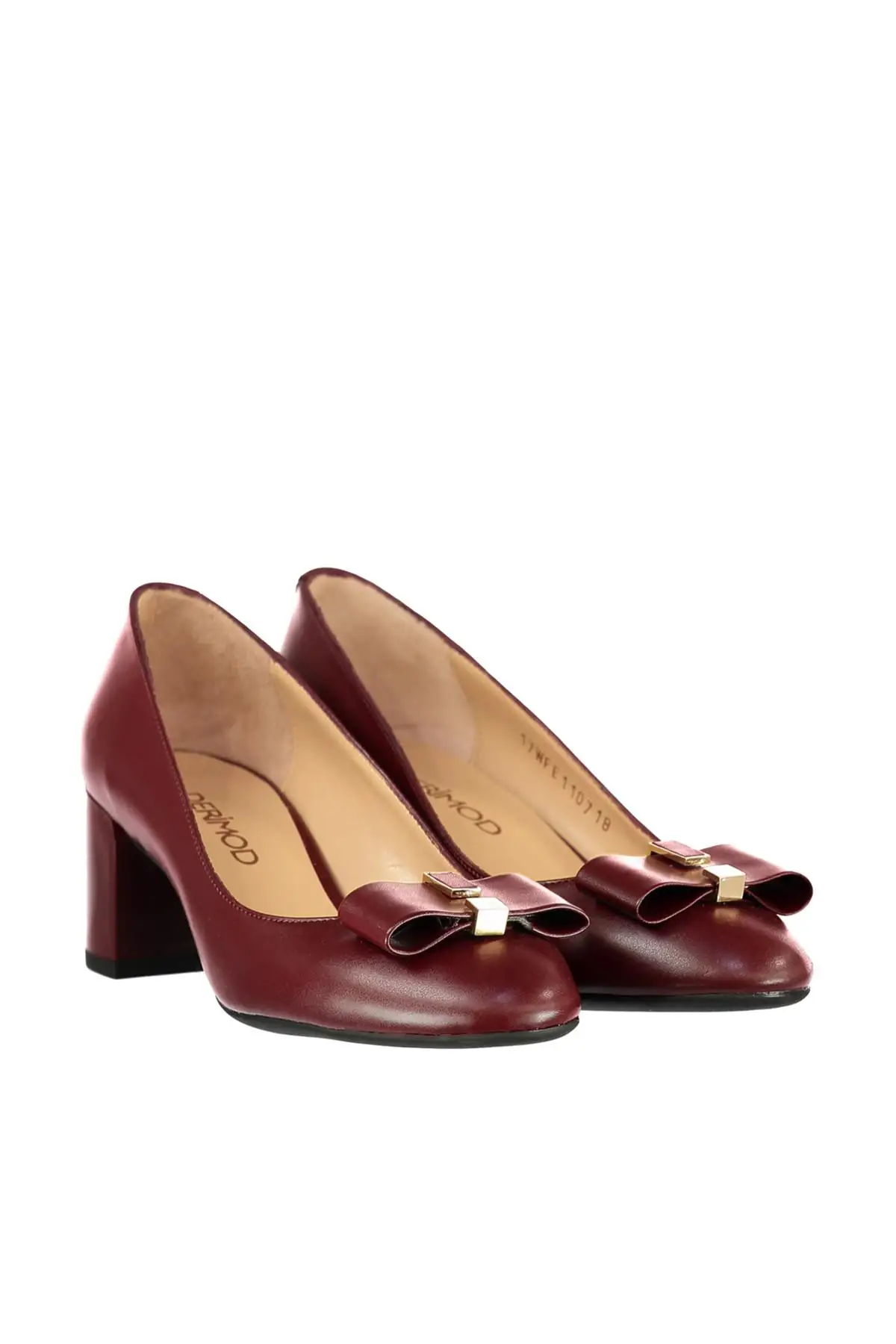 Derimod/бордовая женская обувь на высоком каблуке