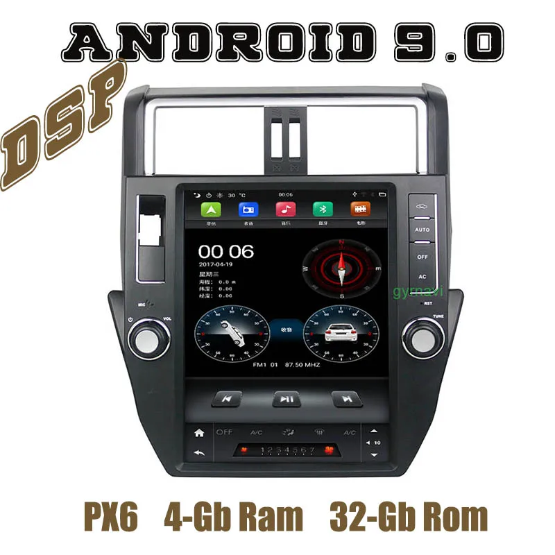 Автомобильный проигрыватель с радио и gps 12 1 &quotIPS PX6 Tesla Style android 9 0 для toyota prado 150 2010
